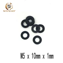 50 шт. M5 M5 x10mm x 1 мм M5* 10*1 мм черный B нейлон плоская шайба Пластик изоляции обычное кольцо уплотнительное кольцо