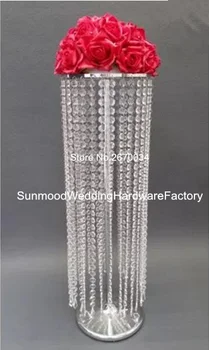 

Crystal wedding aisle cloumn wedding stage crystal flower stand decoration for wedding table