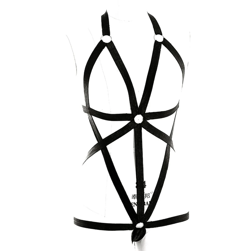 Body Harness Women Set Belt Garter Black Red Sexy Suit Bondage Cage Bra for Women Elastic Goth Festival Rave Dance Cosplay Wear