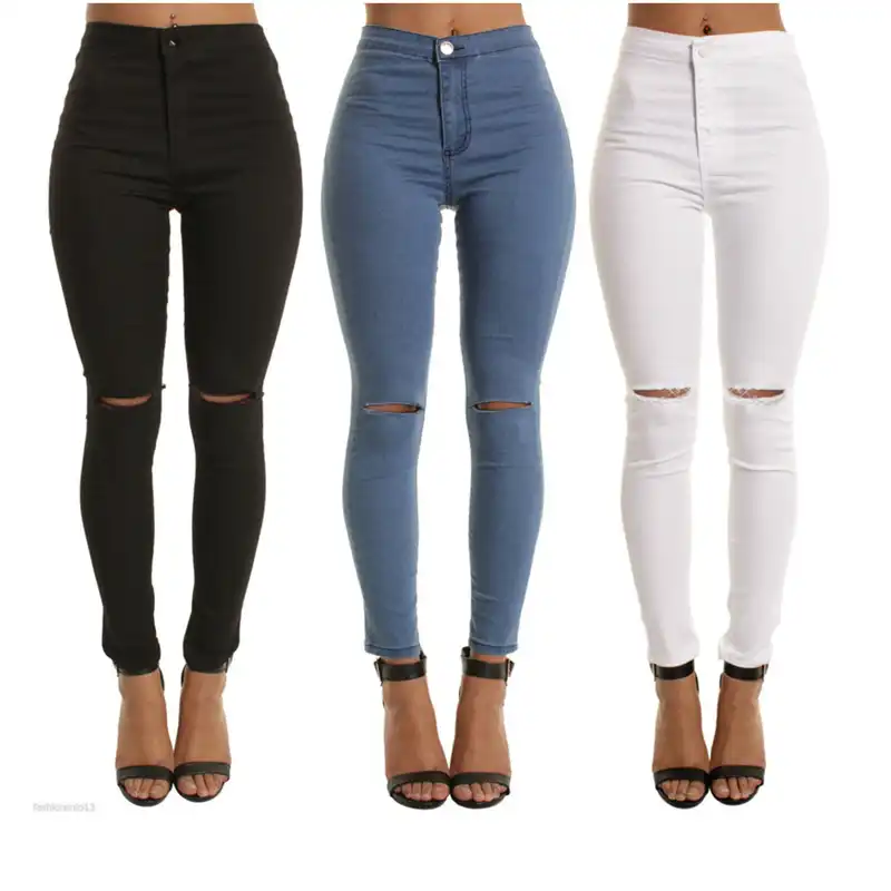 calça jeans feminina branca rasgada