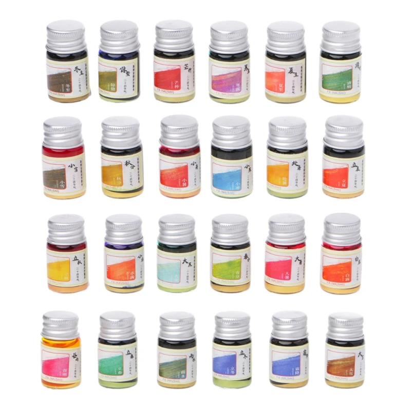 

24 Solar Terms Luminous Paint Gold Powder Colored Bottled Fountain Pen Ink