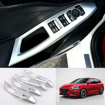 

(Only Fit For Left Hand Drive) Interior Window Lift Switch Control Panel Cover Trim 4pcs ABS For Ford Focus 4th Gen. 2019