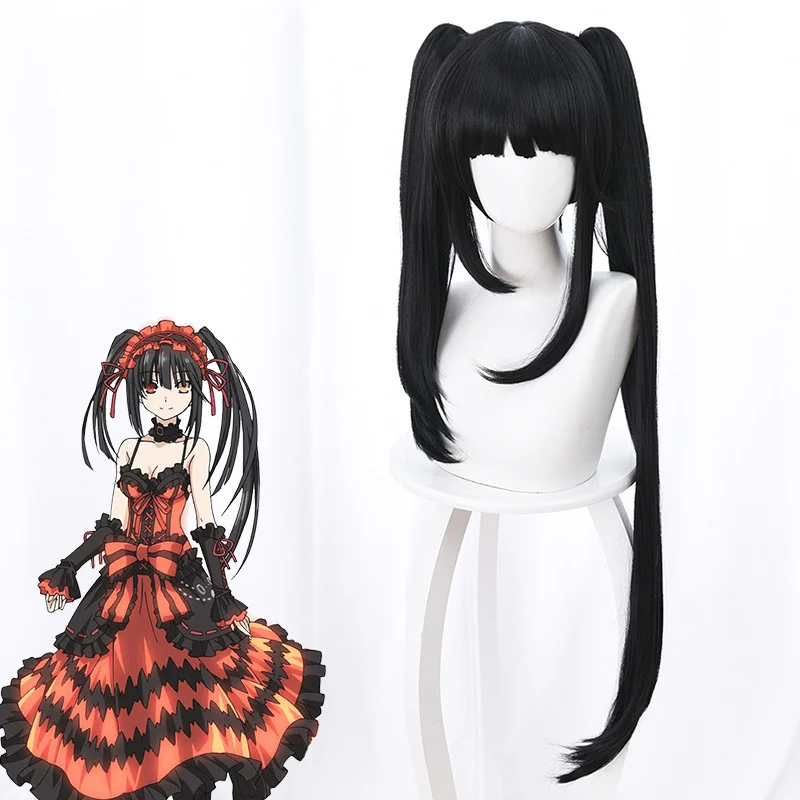 DATE A LIVE Tokisaki Kurumi Cosplay Wig + Hair Cap Heat Resistant Synthetic Wigs |