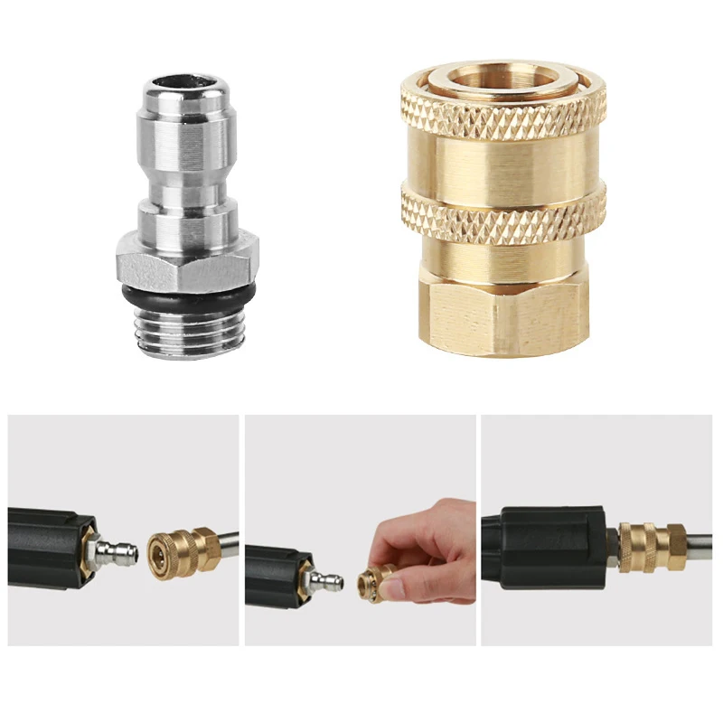 High Pressure Water Gun Connector 1/4 Quick M14*1.5 Pure Copper Sprinkler Accessories | Автомобили и мотоциклы