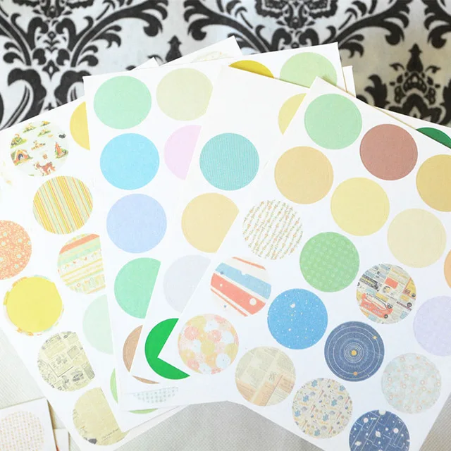 

160pcs/8sheets 2.5cm Diameter Round Sealing Stickers Colorful Dot Stationery Stickers for Diary Decoration DIY Scrapbooking