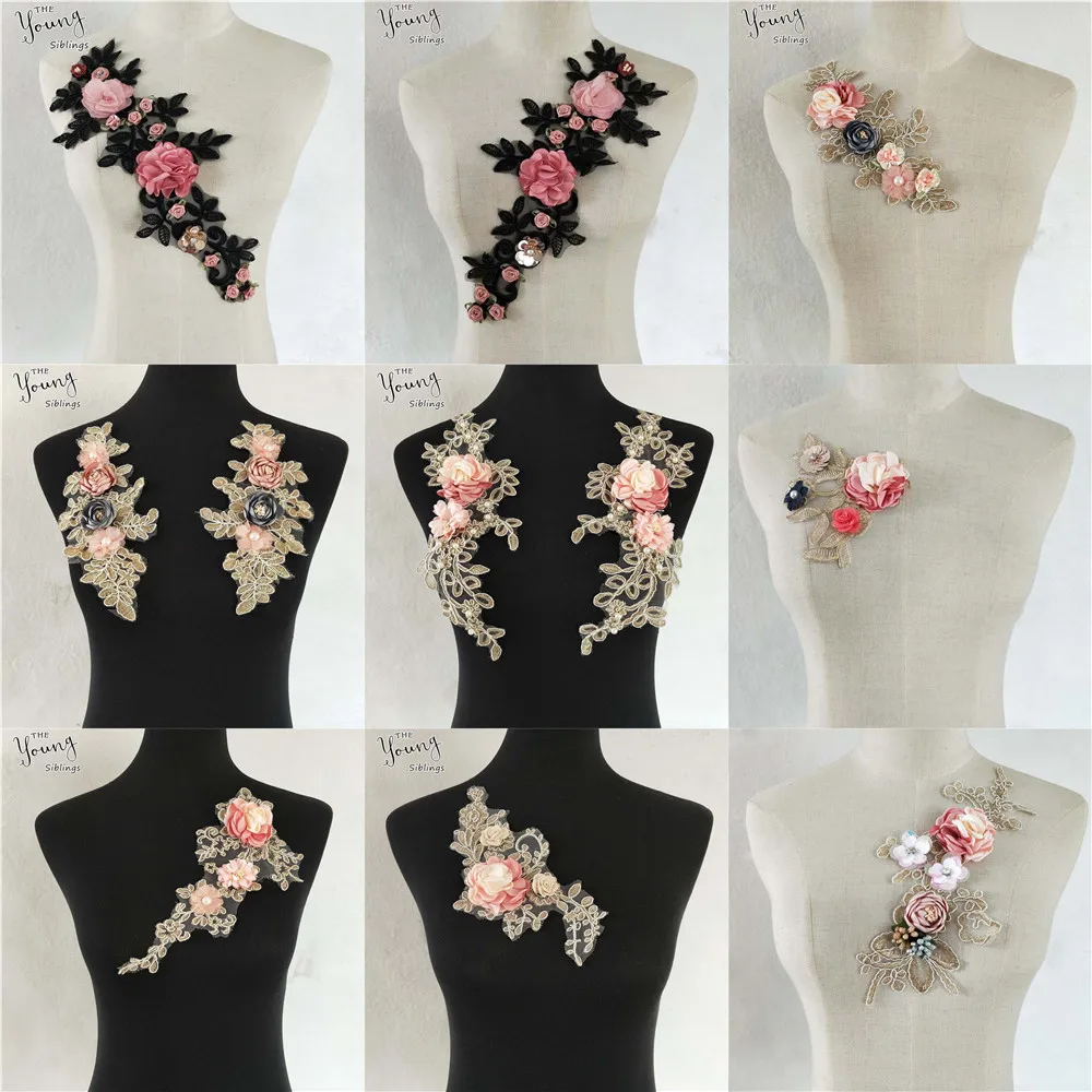 

New Lace Applique Craft Collar DIY Wedding Dress Supply Embroidered Fabric Decorate Neckline Collar Clothes Sewing Accessories