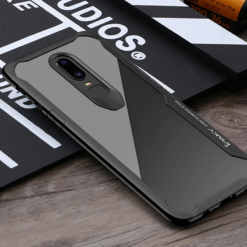 Для Oneplus 6 Чехол IPAKY для one plus 6 силиконовый акриловый Гибридный противоударный Прозрачный чехол для OnePlus 6 Чехол - Цвет: Oneplus 6 Black