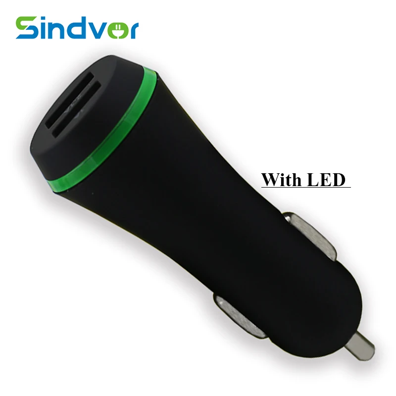 التخليص LED شاحن سيارة 2.1A سيارة-شاحن المزدوج منافذ USB مهايئ شاحن الهاتف للهاتف المحمول Xiaomi سامسونج فون