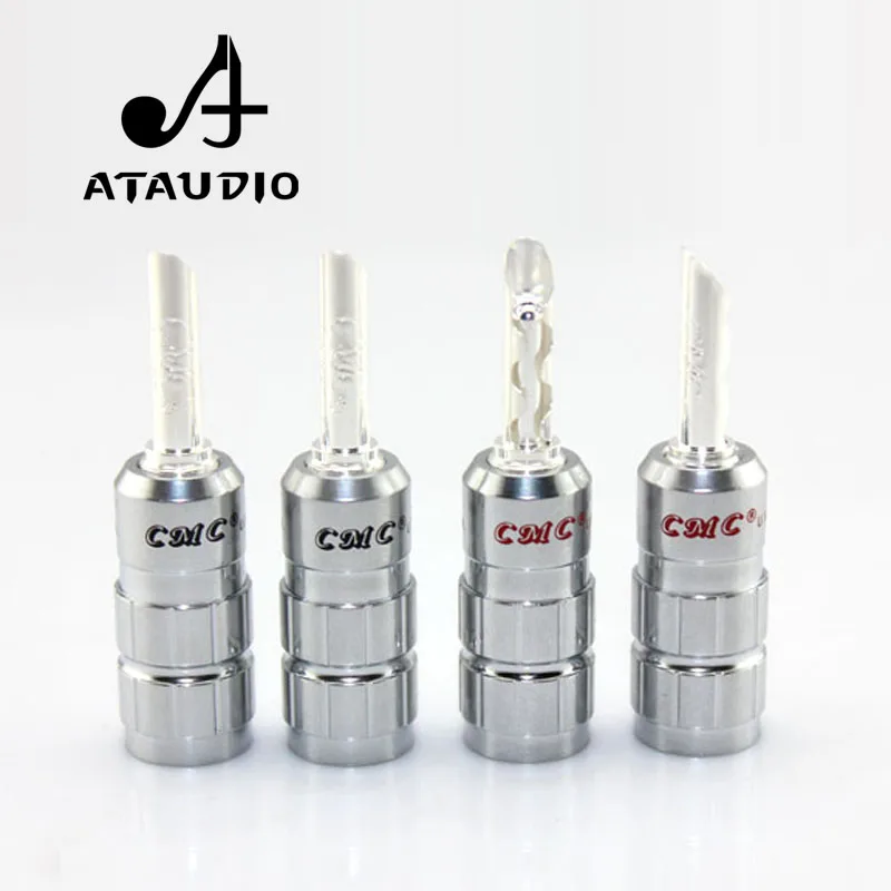 8 шт. ATAUDIO Hifi CMC Посеребренный разъем типа "банан" Hi-end Разъем типа "банан" для акустического кабеля