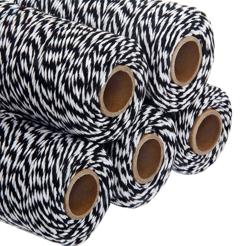 

100M Two Colors Cotton Bakers Twine Rope Rustic Country Crafts Twisted Cord Rope Cotton Thick Cords For DIY Handmade Accessories