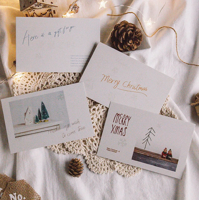  30pcs/box 2019 Merry Christmas Series Luminous Paper Greeting Cards PostCard New Year Party Invitat - 32951725661