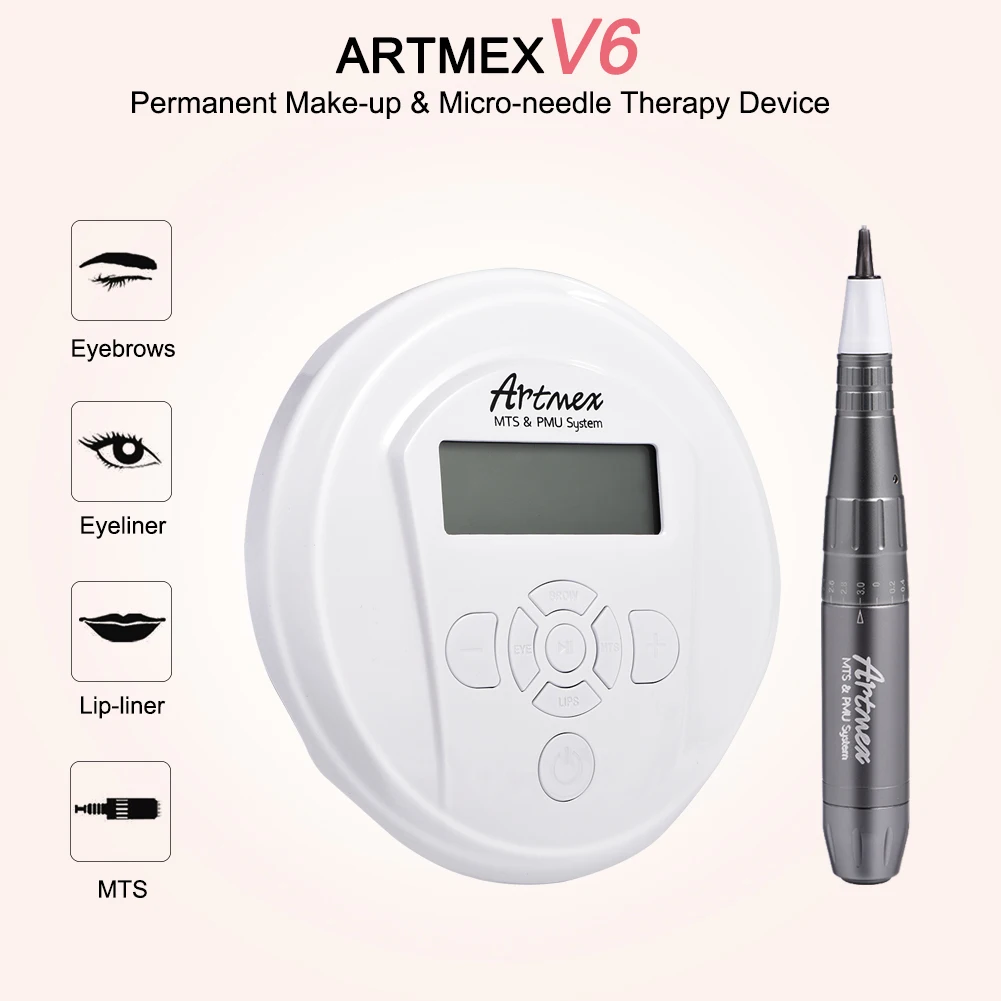 Новый Artmex V6 прямые продажи профессиональная цифровая машинка для татуажа бровей