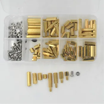 

120 pcs Brass M3 Hex Support Column Spacer Nut Screw Standoff Stand-off Assorted Kit M3 * 6 / mm / 8mm / 10mm/15mm