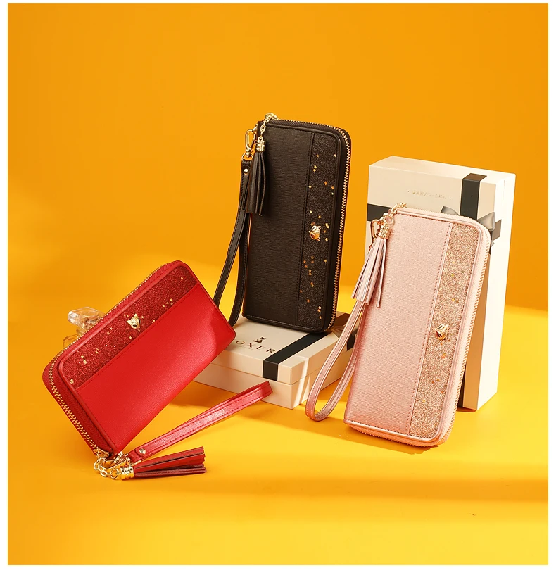 FOXER бренд женский кожаный Длинный Кошелек Дамская мода Tessel кошелек женский сумка для мобильного телефона Высокое качество Сумки для телефона для девочки