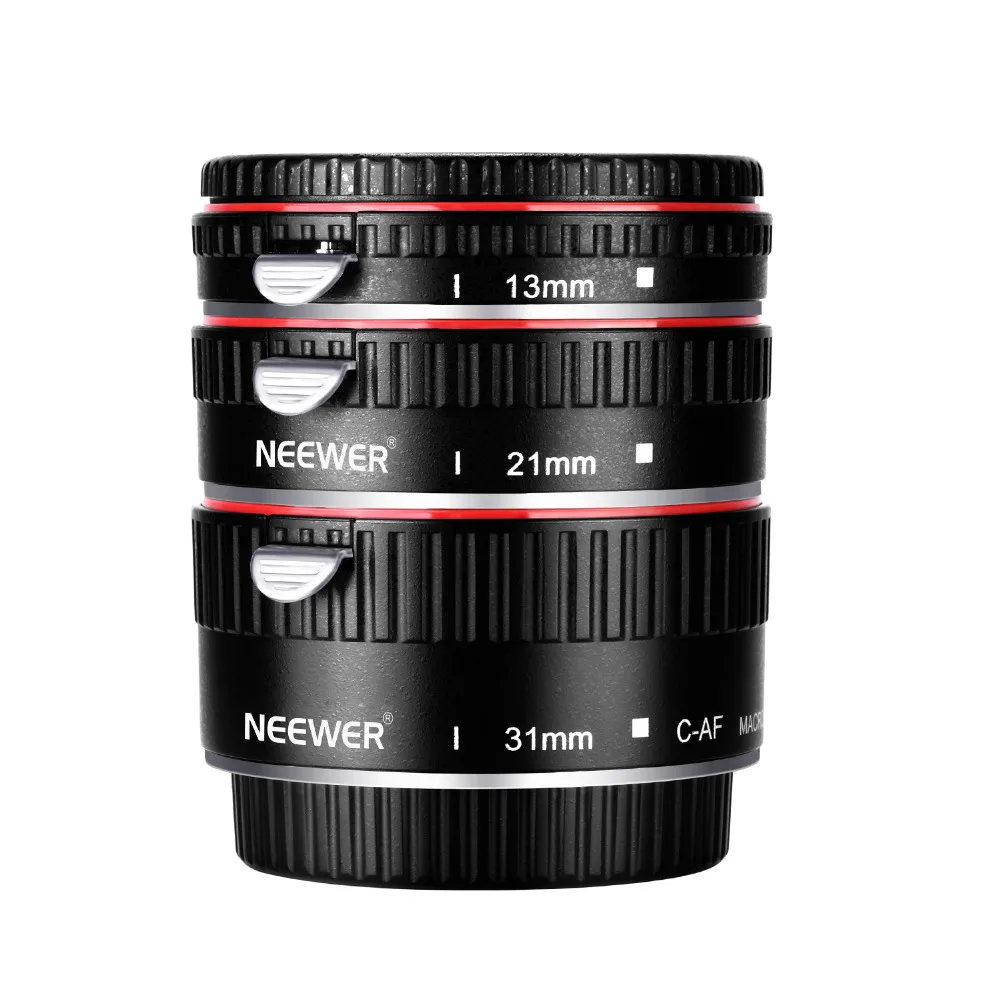 Neewer Металл Автофокус AF Макро Удлинитель Набор 13 мм, 21 мм, 31 мм для Canon EF EF-S объектив DSLR камеры, такие как 7D Mark II