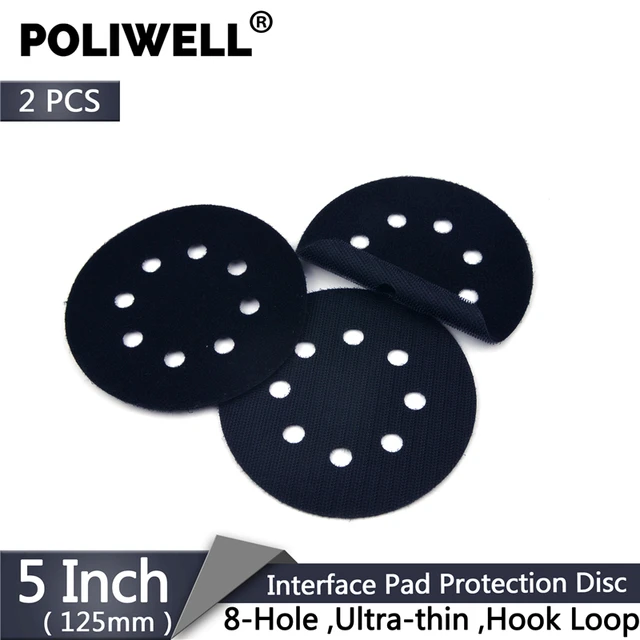 5 Inch(125mm) 8-Hole Ultra-thin Surface Protection Interface Pad For  Sanding Pads And Hook&Loop Sanding Discs Thin Sponge - AliExpress