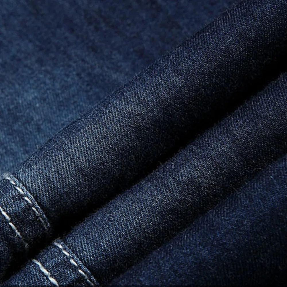 ZAPUYO Высокое качество Мужчин Джинсы Рубашка Slim Fit Бренд Случайные Джинсовые