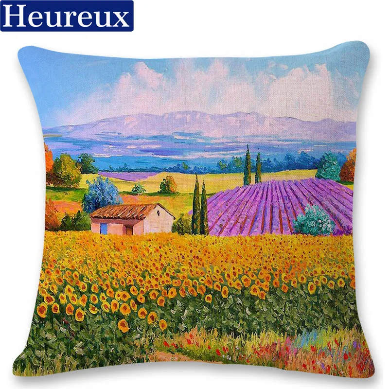 Oil painting cushion cover european style pillow case 45*45 thick