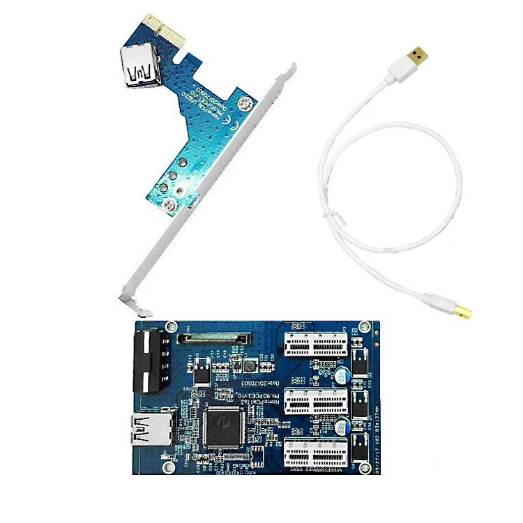 Pci e Extender PCI Express Riser Card 1x к 16x USB3.0 SATA 4PIN IDE Molex Мощность для БТД Шахтер машина| |
