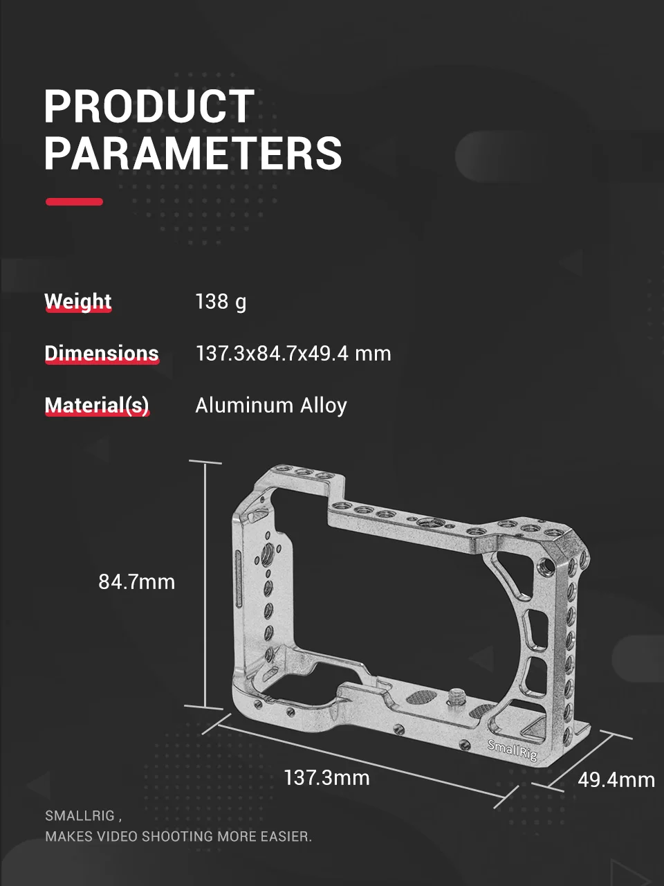 SmallRig A6400 Camera Cage for Sony A6400 / A6300 / A6500 Camera Can use with Microphone Not obstruct the screen for Vlog 2310