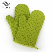 TTLIFE 1 шт. жаропрочные силиконовые перчатки для готовки для выпечки и bbq-Прихватка кухонная варежка перчатка для выпечки 4 цвета