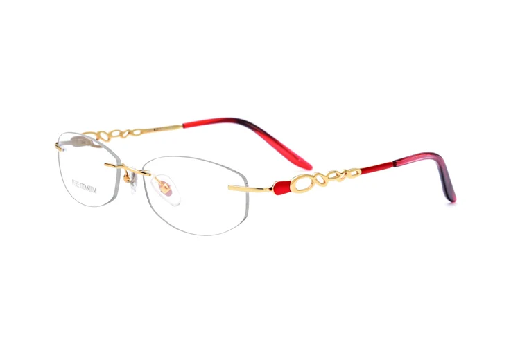 

Not Allergic 100% Pure Titanium Glasses Frame Women Rimless Square Prescription Myopia Optical Frames Eyeglasses Eyewear 2017