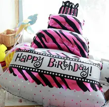 1pc HUGE BIG Three-tier Birthday Cake Aluminum Foil Balloon Birthday Party Decorations Large Size Birthday Cake Foil Balloons