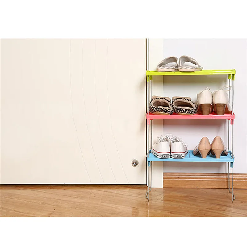 

blue Rust-proof Foldable Shelf Kitchen Cabinet Storage Stackable Cupboard Rack Organizer for the Bathroom Kitchen Shelf#g35