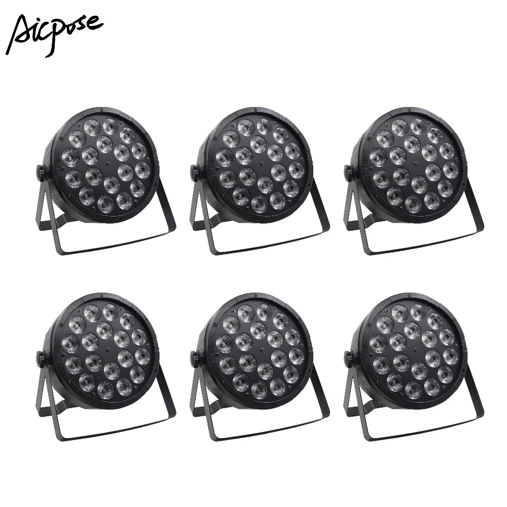 

6Pcs/lots 18x12W Led Par Light RGBW 4in1 Par Flat LED PAR With dmx512 Control Disco Lights Professional Stage Lighting