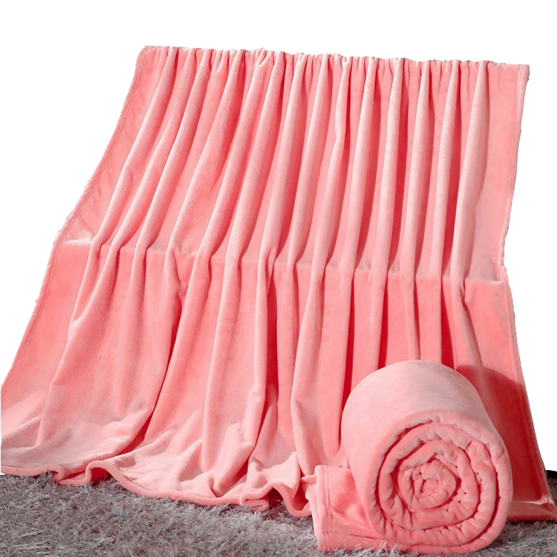 Однотонное Фланелевое Коралловое Флисовое одеяло, супер мягкое клетчатое покрывало для дивана, зимнее теплое постельное белье, легкое мытье, одеяло из искусственного меха s