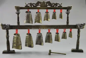 

Collectibles Decorated Old Copper Dragon Belle Bell Zeng-Hou-yi Chime Instrument