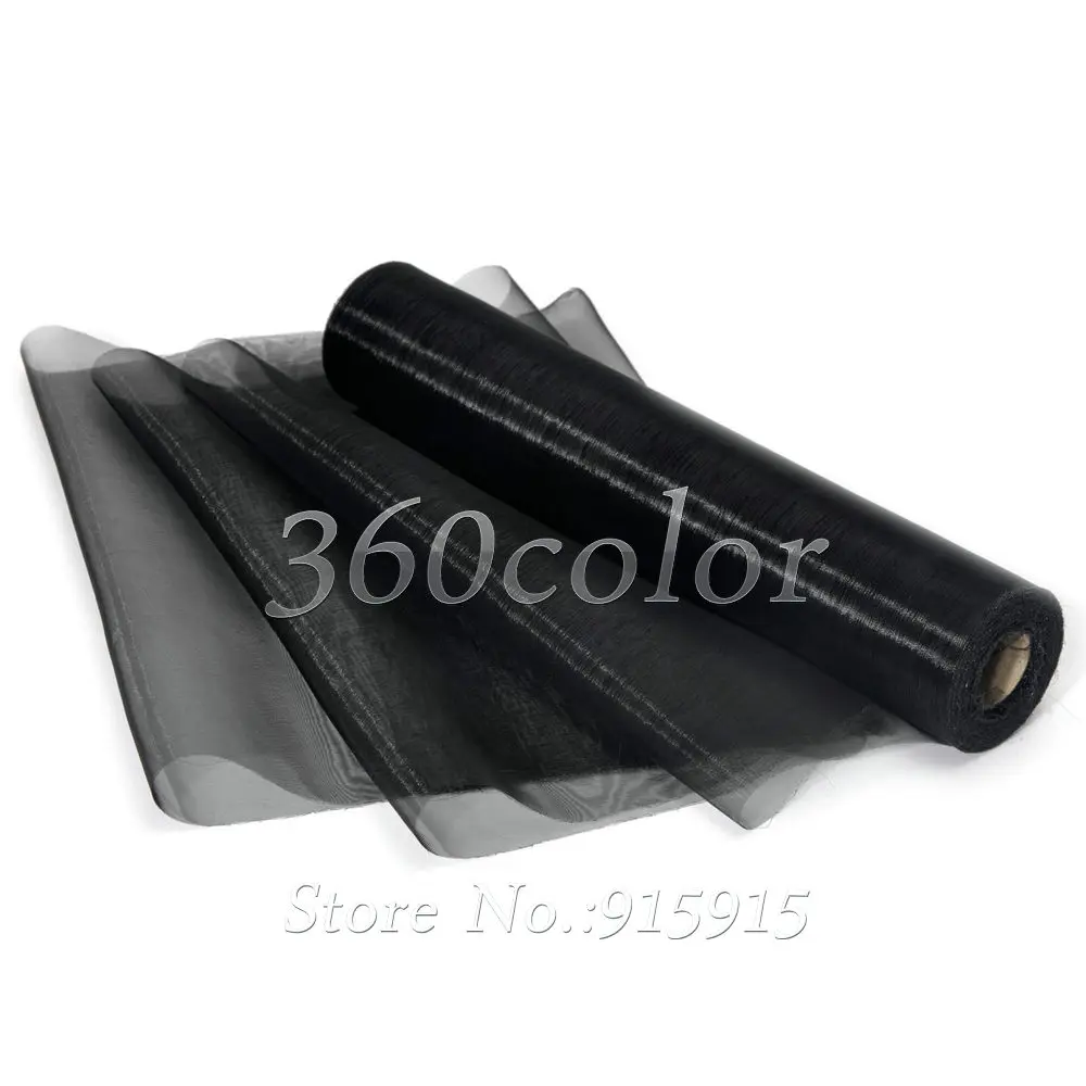 

Black Sheer Organza Roll 25Meters x 29cm Wedding party Decoration Chair Bow Sash Table Runner Swag