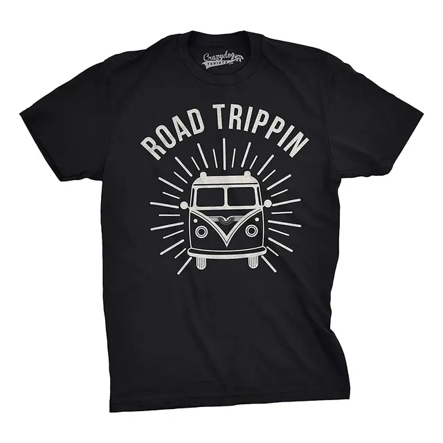 mens road trippin funny vintage hippie van retro bus cool country