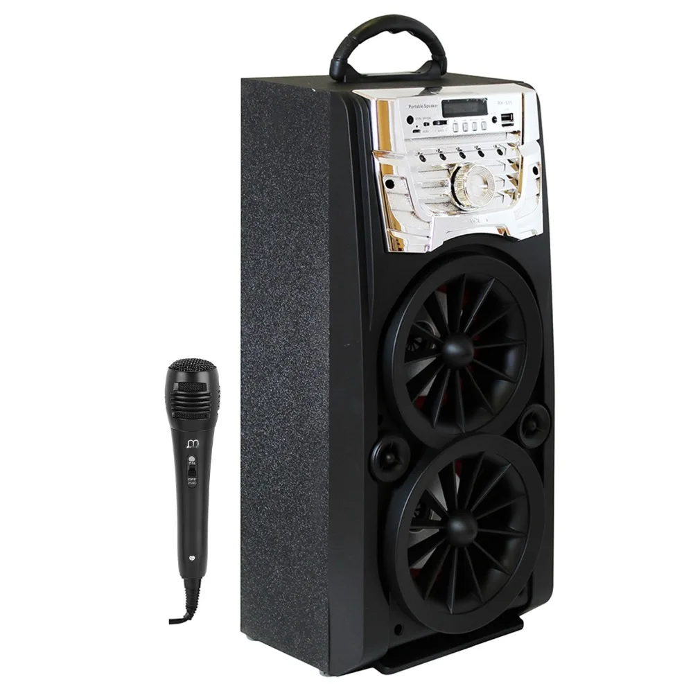 Speaker Bluetooth Karaoke Portable with Microphone Radio High Power LED light for Party speaker bluetooth karaoke portable wireless with microphone with fm radio mp3 portable output 20w high power for party bbq