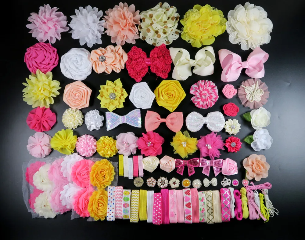 Accessori FAI DA TE kit set, RAGAZZA Ferroviaria Doccia Kit, Fascia Realizzazione, shabby fiore della Rosa dell'arco dei capelli Assetto, compleanno regalo di giorno di natale S