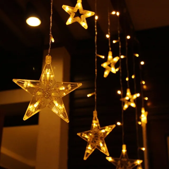New Led String Warm White Christmas Ornaments Fairy Christmas Lights Outdoor Star Garland Led Curtain Party New Led String Warm White Christmas Ornaments Fairy Christmas Lights Outdoor Star Garland Led Curtain Party