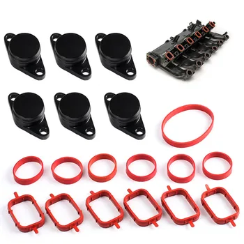 

new 6x 32-33mm Swirl Flap Blank Bungs With Intake Manifold Gaskets For BMW E38 E39 E46 E53 color red black silver blue