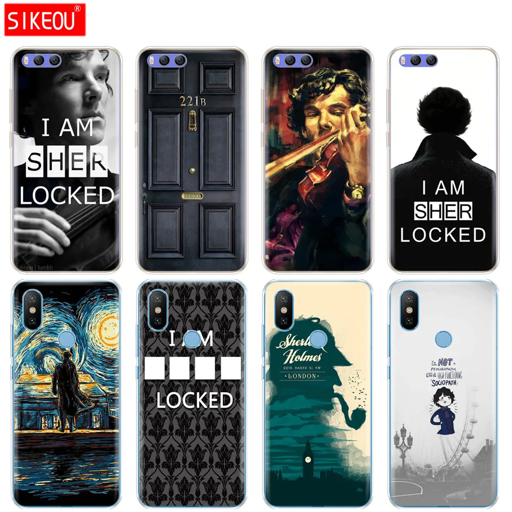 Силиконовый чехол для Xiaomi Mi 8 8SE A1 A2 5 5S 5X 6 Mi5 MI6 NOTE 3 MAX Mix 2 2S Sherlock письменный