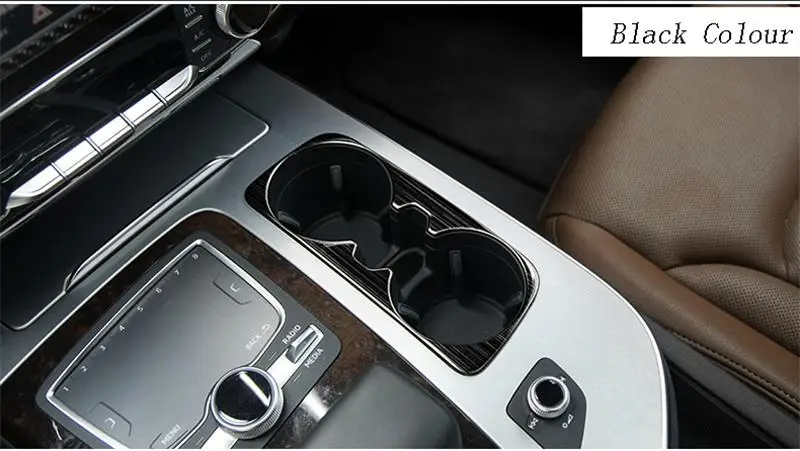 Автомобильный Стайлинг внутреннее покрытие: нержавеющая сталь Стикеры держатель стакана воды Панель украшения чехлов Стикеры s Накладка для Audi Q7 авто аксессуары