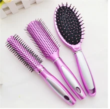Pink color High Quality Wavy Curly Hair Brush Comb Hair Care Pin Cushion Roll Round Comb