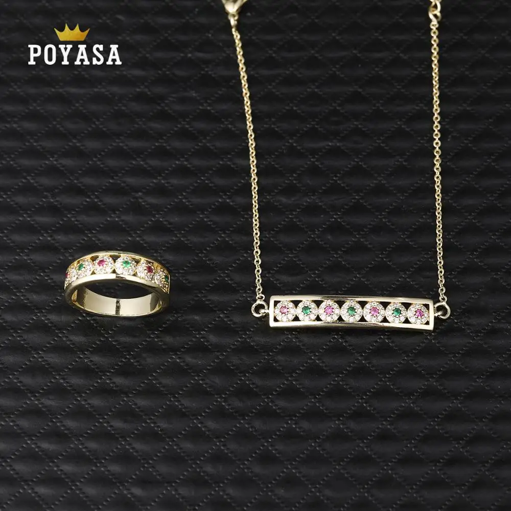 

Moroccan Caftan wedding bracelets and ring green stone fashion jewelry set copper high quality pendant