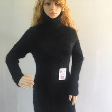 Женский кашемировый свитер из норки, компьютерный вязаный свитер, Длинная T0065