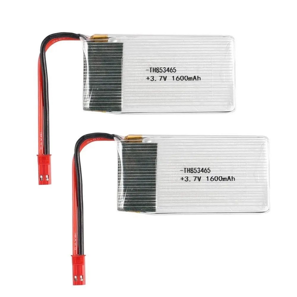 2 шт. 3 7 V 1600mAh 1S Lipo батарея JST вилка перезаряжаемая для RC гоночного дрона