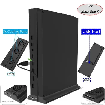 

For Xbox One X Vertical Stand with 3x Built-in Cooling Fans & 4x Non-Slip Rubber Pad(Cooling Fans)