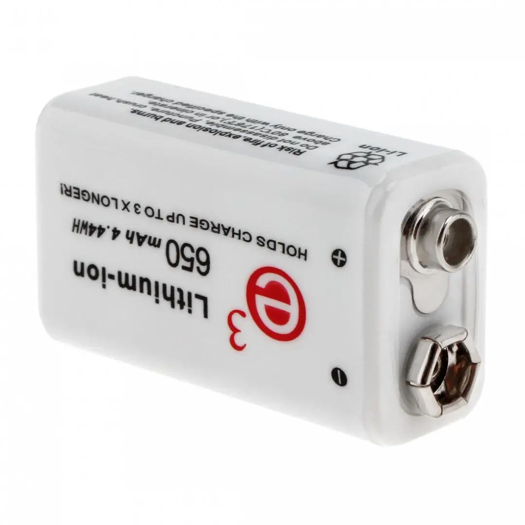 Skup 2 sztuk zestaw Soshine 6F22 9V 650mAh akumulator litowo jonowy do instrumentów elektronicznych multimetr + opakowanie na baterie