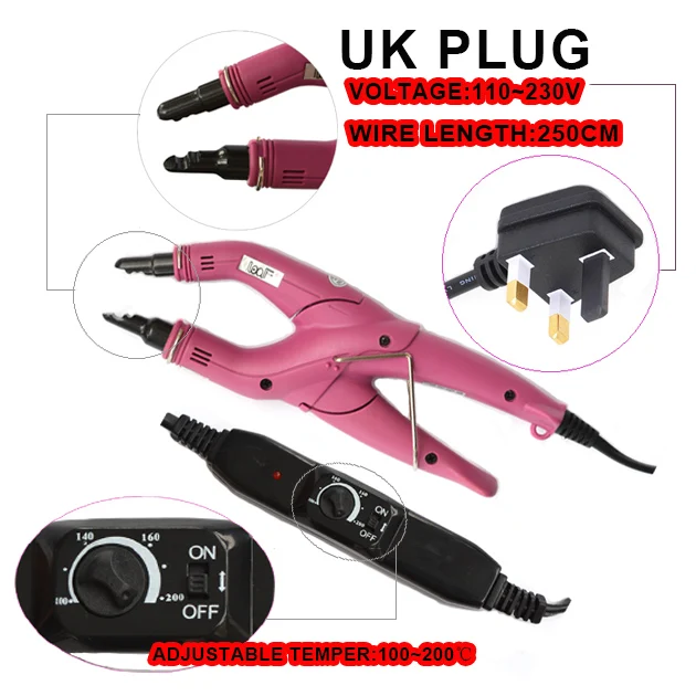 Loof Fusion Hair Extension Iron Keratin Bonding Tools Adjustable Temperature Fusion Heat Connector Keratin bonding salon machine