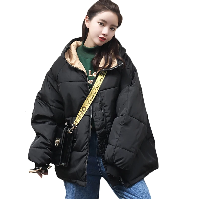 2018 Winter Women Ladies Cotton Padded Warm Jacket Boyfriend Loose Casual Coat Outwear Womens Oversized Hooded Coat Parka XH1095 2018 Winter Women Ladies Cotton Padded Warm Jacket Boyfriend Loose Casual Coat Outwear Womens Oversized Hooded Coat Parka XH1095