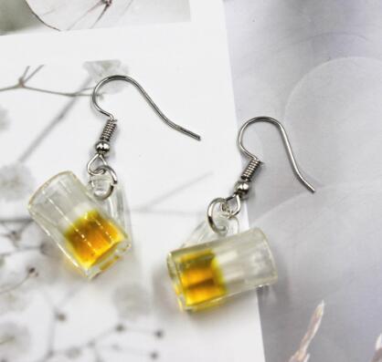 simulation  beer  cup earrings  Fashion  creative Earring for Women Gift Earrings Jewelry Wholesale