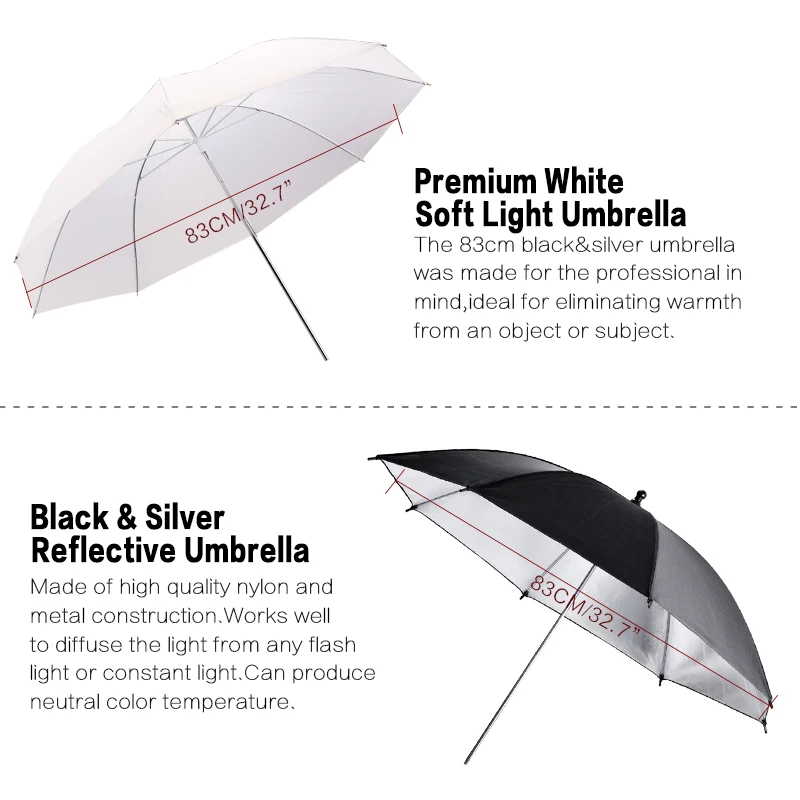  SH Flash ShoeMount Swivel Soft Umbrella Kit for photography with Light Stand and Holder Type B