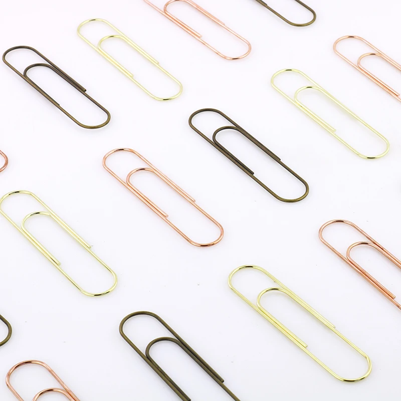 TUTU 10pcs/lot Effective Office Supplies Large rose gold Clip Bookmark Metal Office Accessories paper Clips Patchwork Clip W0006